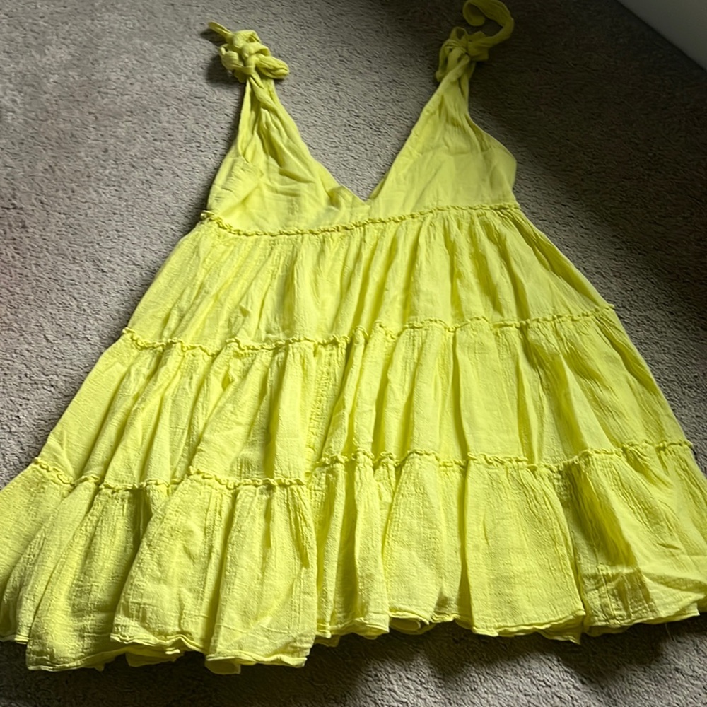 Devotion TWINS Yellow Tiered Mini Dress